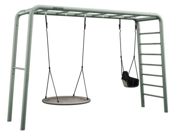 BERG PlayBase L Green Klettergerüst Schaukelgestell + Family set