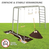BERG PlayBase L Green Klettergerüst Schaukelgestell mit Reckstange und Leiter