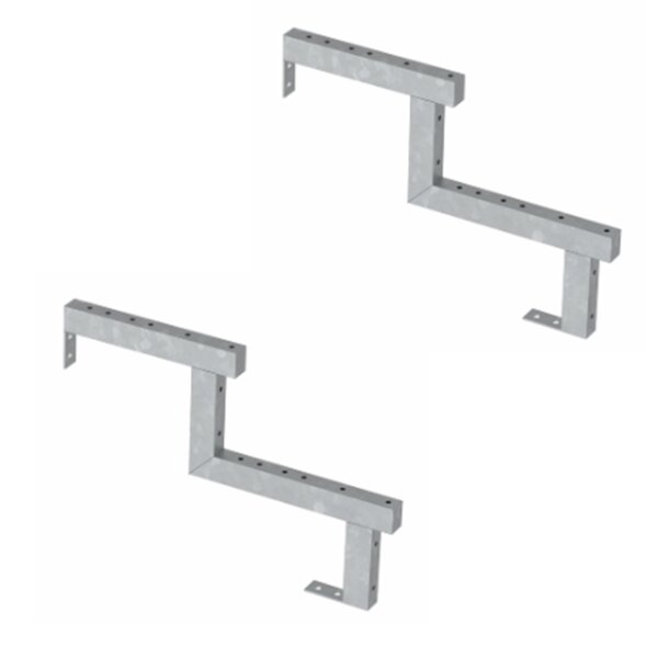 2 Stück PLUS Treppenwange Stahl verzinkt 2-Stufen - Schritttiefe 28 cm