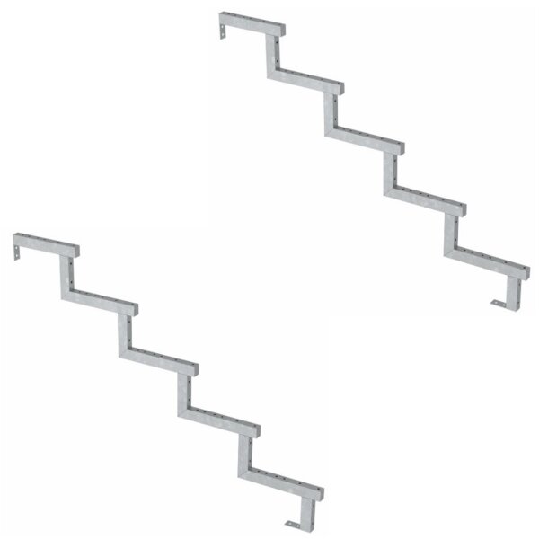 2 Stück PLUS Treppenwange Stahl verzinkt 5-Stufen - Schritttiefe 28 cm