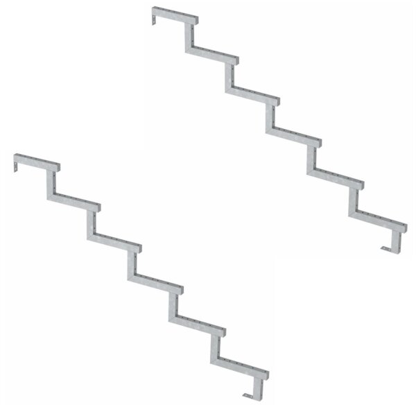 2 Stück PLUS Treppenwange Stahl verzinkt 6-Stufen - Schritttiefe 28 cm