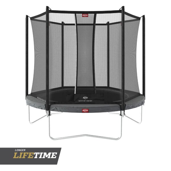 BERG Trampolin rund 270 cm grau mit Sicherheitsnetz Comfort Favorit Regular