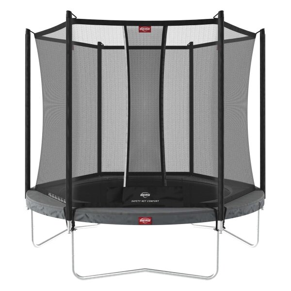 BERG Trampolin rund 200 cm grau mit Sicherheitsnetz Comfort Favorit Regular