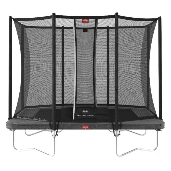 BERG Trampolin rechteckig 280 x 190 cm grau mit Sicherheitsnetz Comfort Ultim Favorit Regular