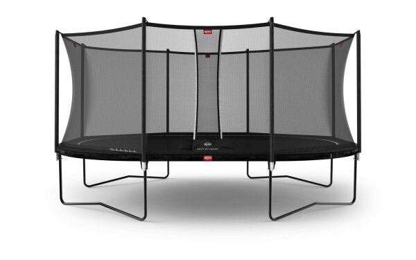 BERG Trampolin oval 520 x 345 cm schwarz mit Sicherheitsnetz Comfort Grand Favorit Regular