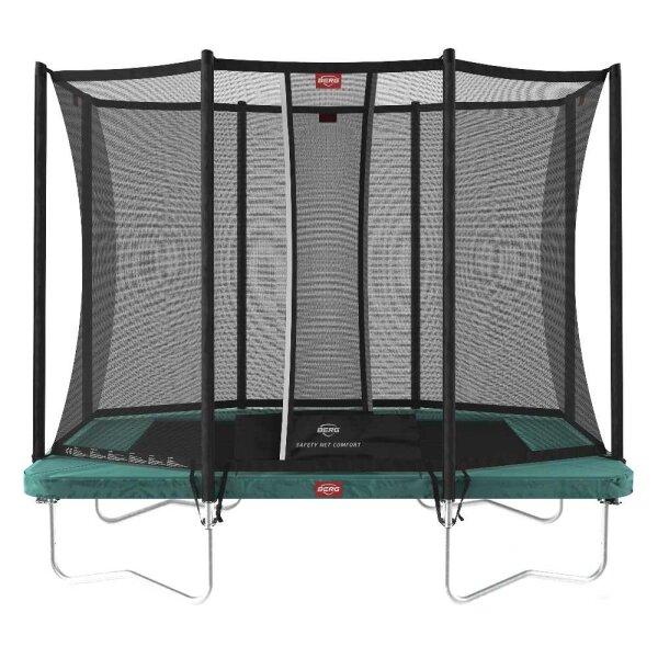 BERG Trampolin rechteckig 280 x 190 cm grün mit Sicherheitsnetz Comfort Ultim Favorit Regular