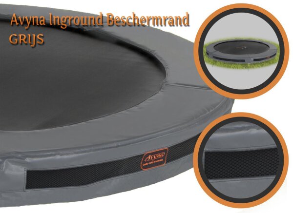 Universal Schutzrand für inground Trampolin Ø 330 cm grau  ähnlich Berg Champion