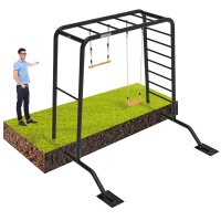 BERG PlayBase L Black Klettergerüst Schaukelgestell mit 2 Reckstangen