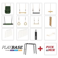 BERG PlayBase L Black Klettergerüst Schaukelgestell mit 2 Reckstangen