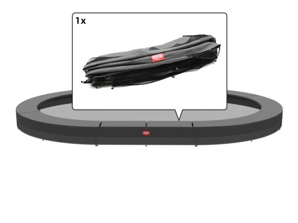 BERG Ersatzteil Schutzrand 520 cm oval grau - Grand Champion InGround Federabdeckung für Trampolin