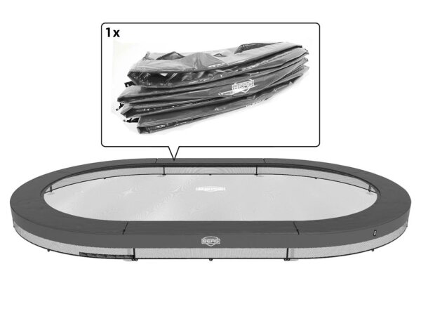 BERG Ersatzteil Schutzrand 520 cm oval grau - Grand Elite InGround Federabdeckung für Trampolin