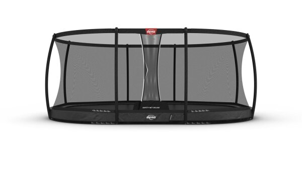 BERG Trampolin Oval 520 cm Grand Champion InGround Grey / grau + Safety Net Deluxe