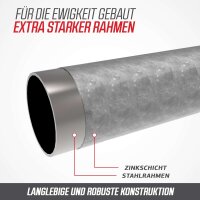 BERG Trampolin Oval Grand Champion Regular 520 Grau + Safety Net DLX XL