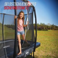 BERG Trampolin Oval Grand Champion Regular 520 Grau + Safety Net DLX XL