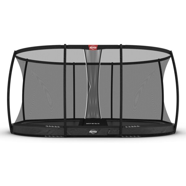 BERG Trampolin Oval 520 cm Grand Elite InGround Grau + Safety Net DLX XL Airflow pro