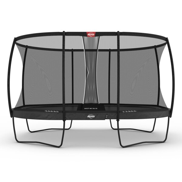 BERG Trampolin oval Grand Elite Regular 520 Grau + Safety Net DLX XL