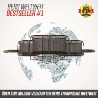 BERG Trampolin Rechteckig 500 cm Ultim Champion FlatGround Grey / grau + Safety Net DLX XL