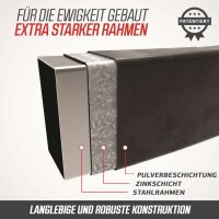 BERG Trampolin Rechteckig 500 cm Ultim Champion FlatGround Grey / grau + Safety Net DLX XL