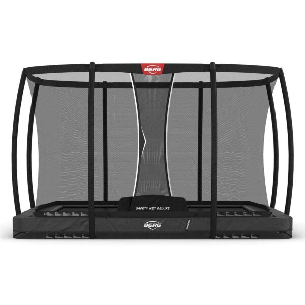 BERG Trampolin Rechteckig 330 x 220 cm Ultim Champion InGround Grey / grau + Safety Net Deluxe