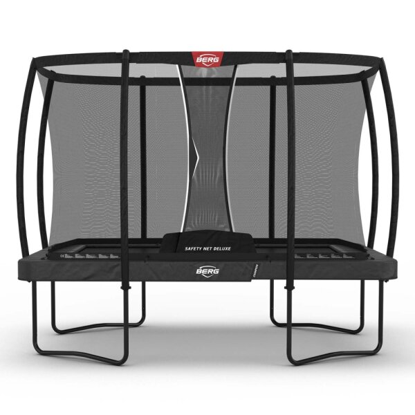 BERG Trampolin rechteckig Ultim Champion Regular 330 Grey / grau + Safety Net Deluxe