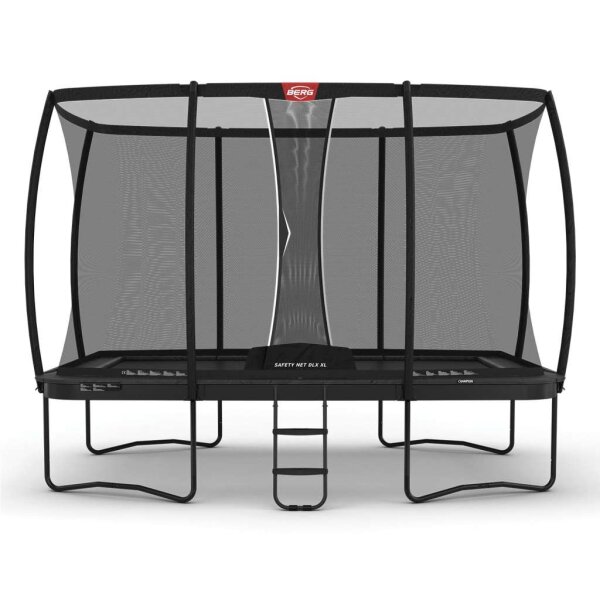 BERG Trampolin rechteckig Ultim Champion Regular 410 Grey / grau + Safety Net DLX XL