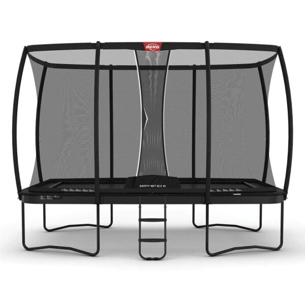 BERG Trampolin rechteckig Ultim Champion Regular 410 Black / schwarz + Safety Net DLX XL