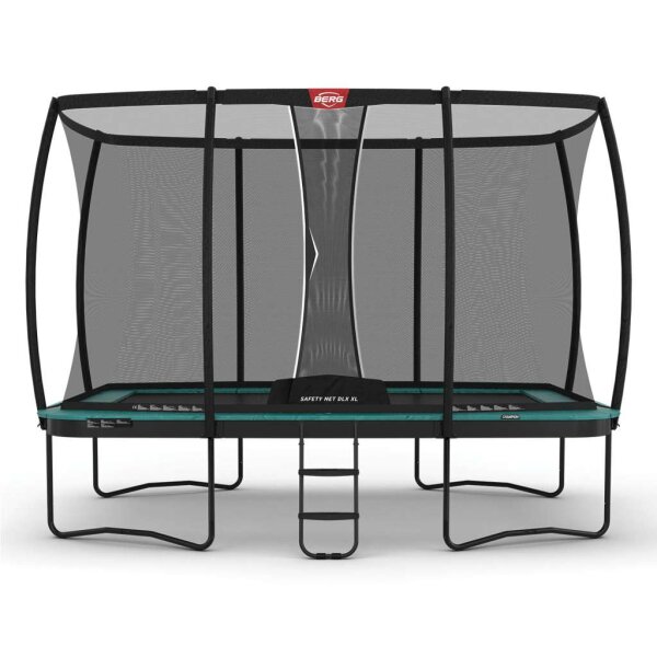 BERG Trampolin rechteckig Ultim Champion Regular 410 Green / grün + Safety Net DLX XL