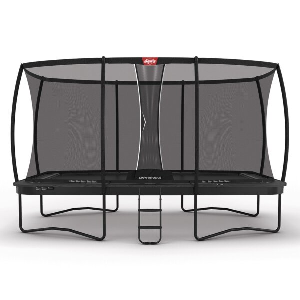 BERG Trampolin rechteckig Ultim Elite Regular 500 Grey / grau + Safety Net DLX XL
