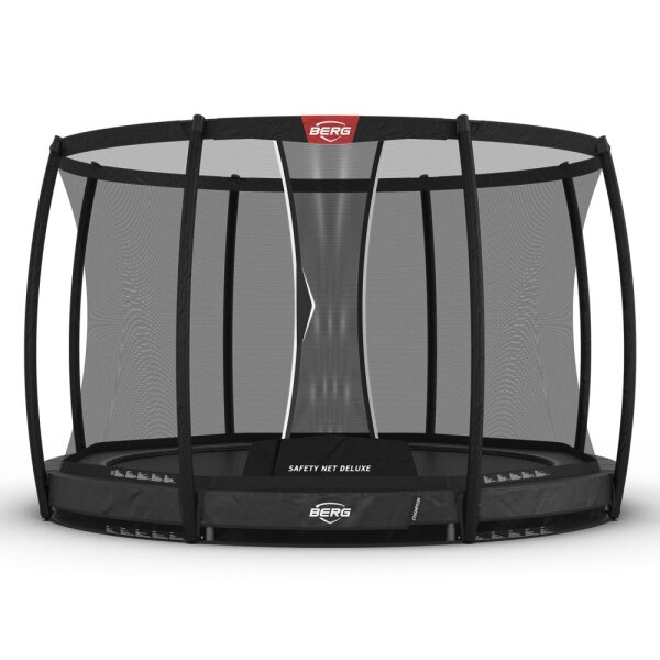 BERG Trampolin Rund 330 cm Champion InGround Grau + Sicherheitsnetz Deluxe