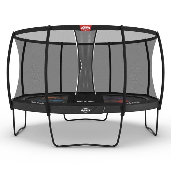 BERG Trampolin rund Champion Regular 430 Grau Levels + Safety Net Deluxe