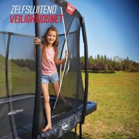 BERG Trampolin rund Elite Regular 380 grau + Safety Net Deluxe Airflow pro