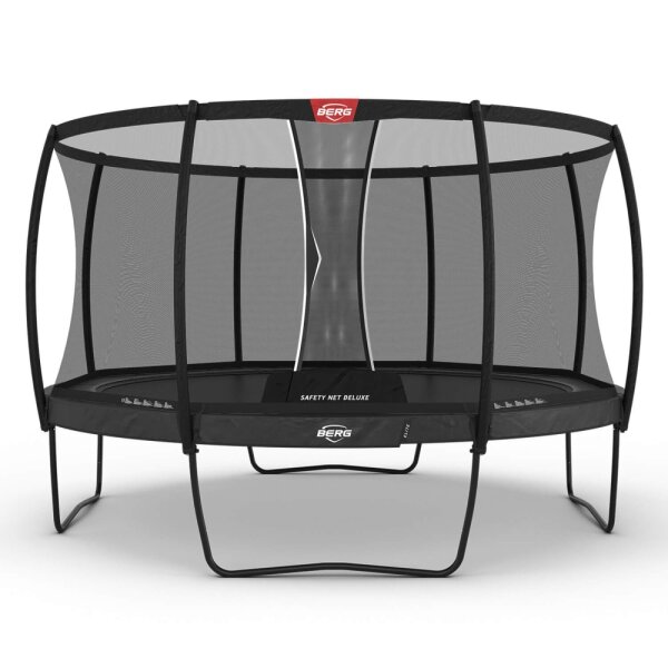 BERG Trampolin rund Elite Regular 430 Grau + Sicherheitsnetz Deluxe
