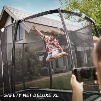 BERG Trampolin FlatGround 410 cm Ultim Champion ECO rechteckig Grün + Sicherheitsnetz DLX XL