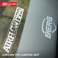 BERG Trampolin FlatGround 410 cm Ultim Champion ECO rechteckig Grün + Sicherheitsnetz DLX XL