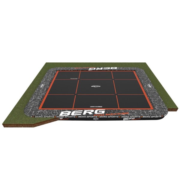 BERG SPORTS Trampolin FlatGround 5 x 5 m Ultim Pro Bouncer rechteckig Grau