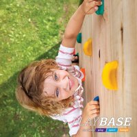 BERG PlayBase L Black Klettergerüst Schaukelgestell mit Basketballkorb, Torwand & Kletterwand