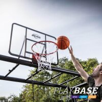 BERG PlayBase L Black Klettergerüst Schaukelgestell mit Basketballkorb, Torwand & Kletterwand