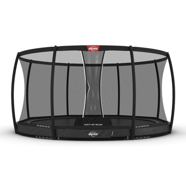 BERG Trampolin Rund 430 cm Champion InGround Grau + Netz Deluxe