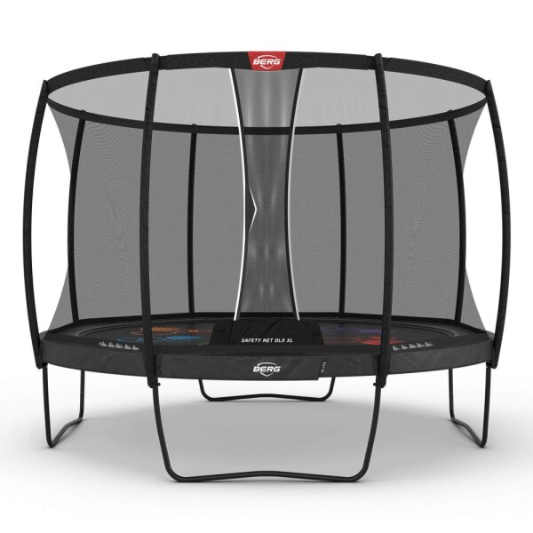 BERG Trampolin rund Elite Regular 430 Grau Levels + Safety Net DLX XL