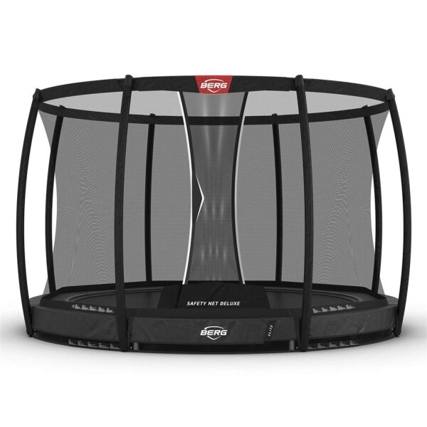 BERG Trampolin Rund 330 cm Elite InGround Grau + Sicherheitsnetz Deluxe