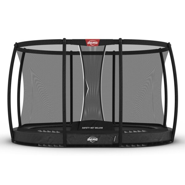 BERG Grand Champion InGround 350 x 250 oval  Grey / grau + Safety Net Deluxe