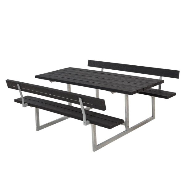PLUS Basic Kombimöbel mit 2 Rückenlehnen - 177 cm - RePlast - Schwarz