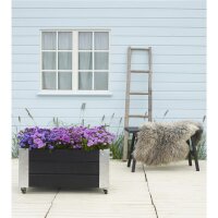 PLUS Cubic Blumenkasten mit Rädern - 87 x 45 cm - Schwarz