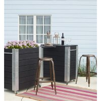 PLUS Cubic Blumenkasten mit Rädern - 87 x 95 cm - Schwarz