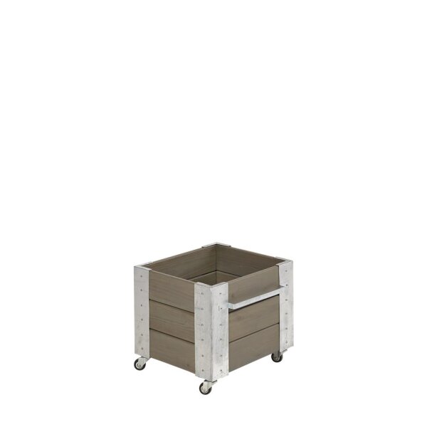 PLUS Cubic Blumenkasten mit Rädern - 45 cm - Graubraun