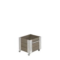 PLUS Cubic Blumenkasten mit Rädern - 45 cm - Graubraun