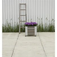 PLUS Cubic Blumenkasten mit Rädern - 45 cm - Graubraun