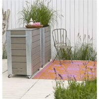 PLUS Cubic Blumenkasten mit Rädern - 50 x 87 x 95 cm - Graubraun