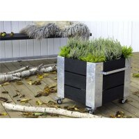 PLUS Cubic Blumenkasten mit Rädern - 45 cm - Schwarz
