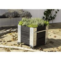 PLUS Cubic Blumenkasten mit Rädern - 45 cm - Schwarz